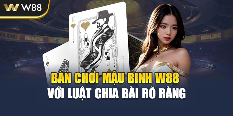 Bàn chơi Mậu Binh W88 với luật chia bài rõ ràng