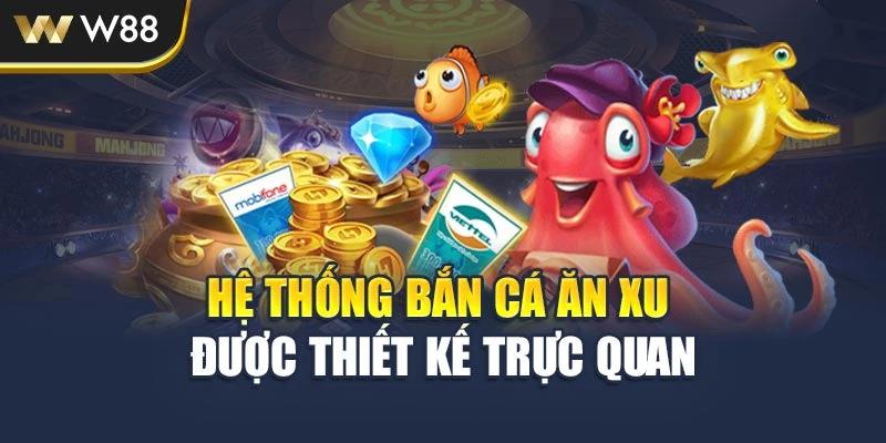 Hệ thống bắn cá ăn xu được thiết kế trực quan